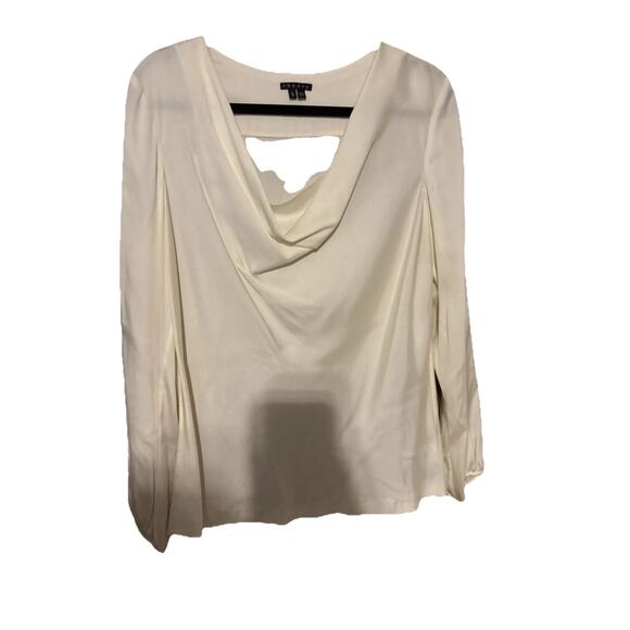 Theory Tops - Theory Ivory Size Large Long Sleeve Blouse Preowned